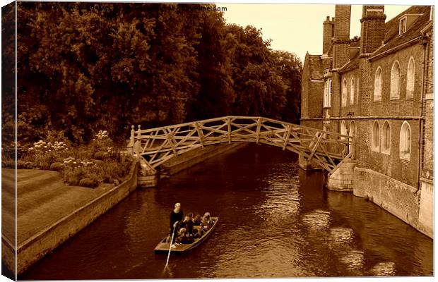  Punting In Cambridge Canvas Print by Nick Wardekker