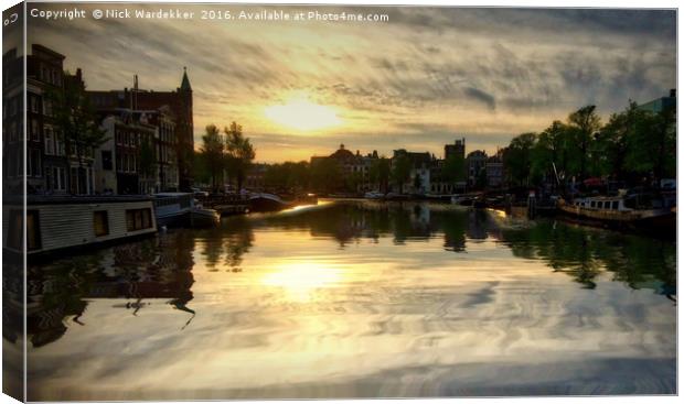 Sunset in Amsterdam Canvas Print by Nick Wardekker