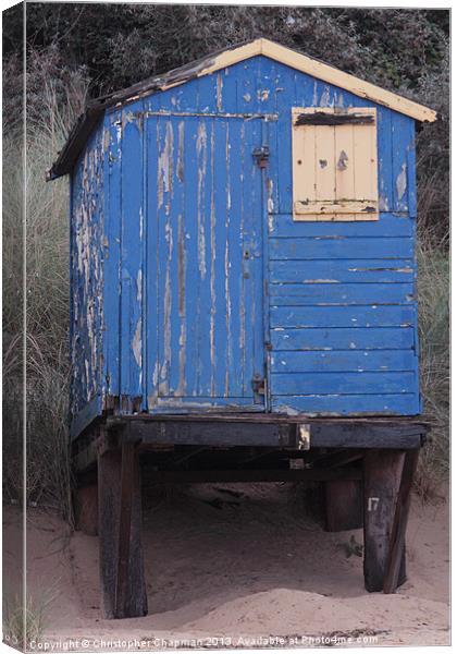 Beaten Up Beach Hut Canvas Print by Christopher Chapman