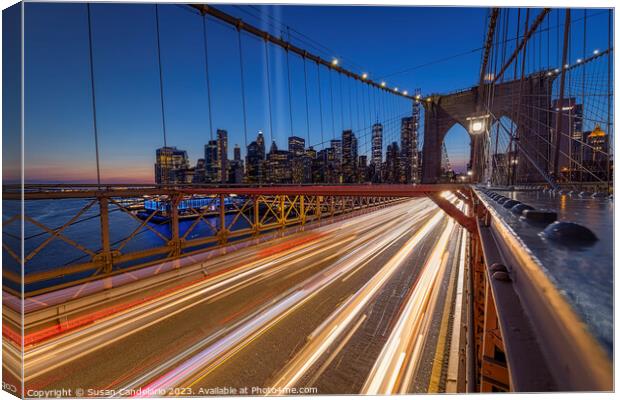 Brooklyn Bridge 9 11 NYC Canvas Print by Susan Candelario