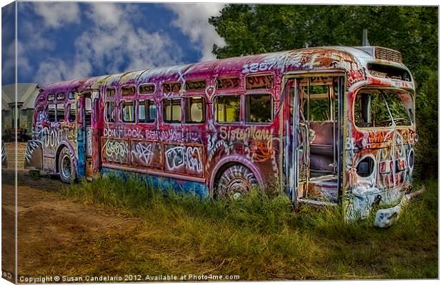 Graffiti Bus Art Canvas Print by Susan Candelario