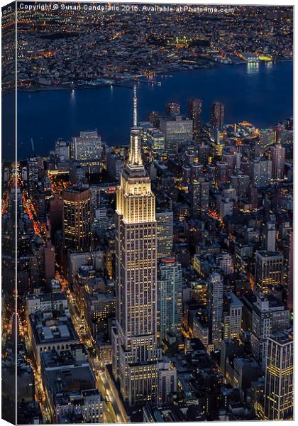 Empire State Building Aerial View Canvas Print by Susan Candelario