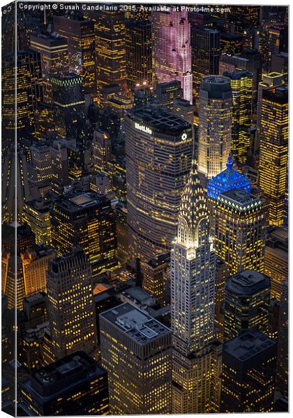 Chrysler Building Aerial View Canvas Print by Susan Candelario