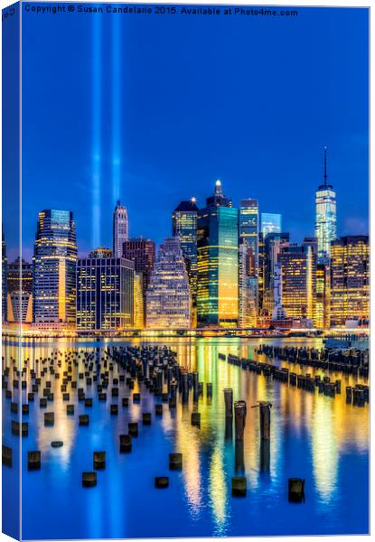 Manhattan NYC 911 Tribute Canvas Print by Susan Candelario