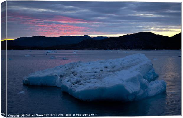 Greenland Frozen Sunset Canvas Print by Gillian Sweeney