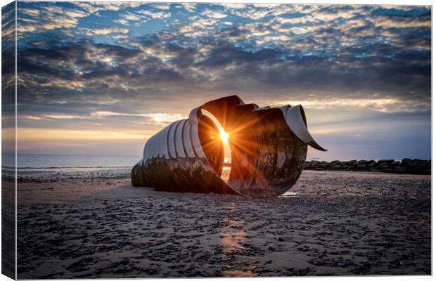 Mary's Shell Thornton Cleveleys At Sunset Canvas Print by Jonathan Thirkell
