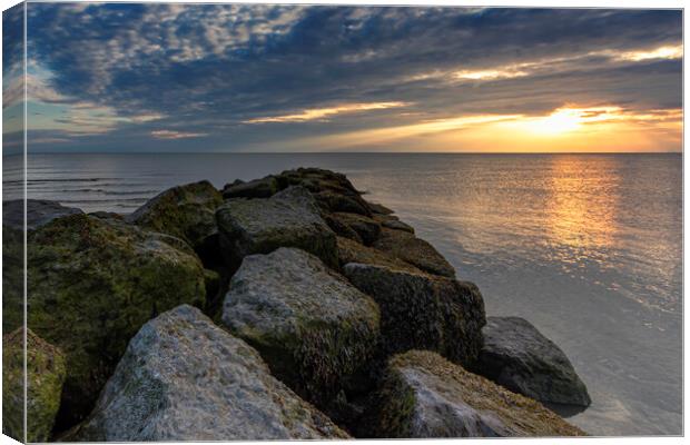 Thornton Cleveleys At Sunset Canvas Print by Jonathan Thirkell