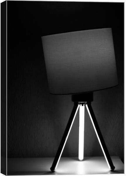 Desk Lamp in monochrome Canvas Print by Jonathan Thirkell