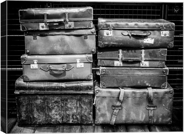 Vintage Suitcases Canvas Print by Jonathan Thirkell
