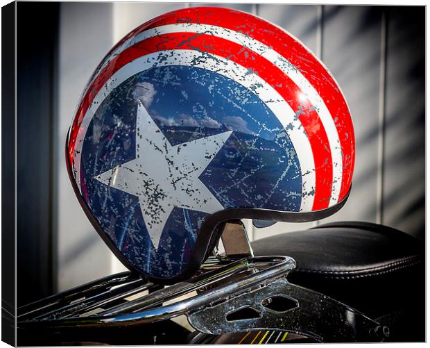 US Motorcycle helmet Canvas Print by Jonathan Thirkell
