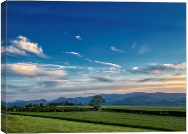 Sunset over Welsh Mountains, North Wales Canvas Print by Jonathan Thirkell