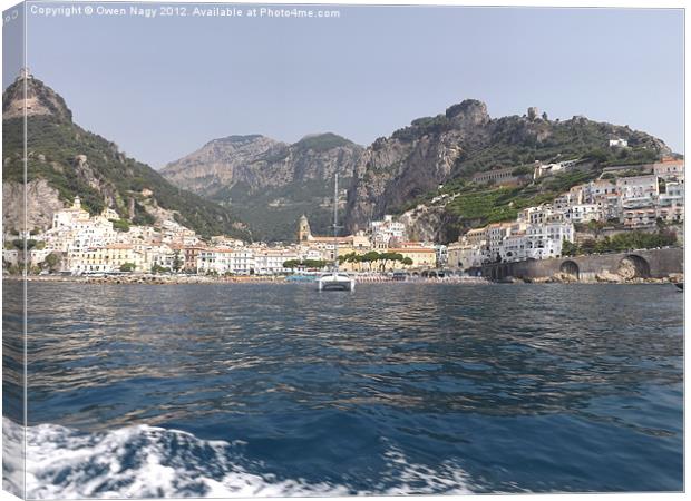 The Town Of Amalfi Canvas Print by Owen Nagy