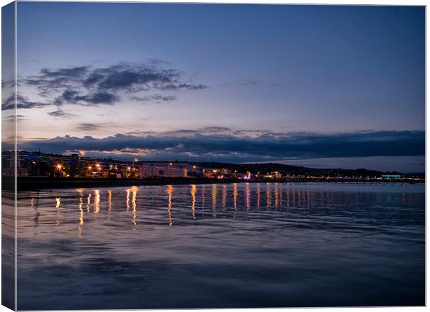 Paignton Seafront at Night Canvas Print by Jay Lethbridge