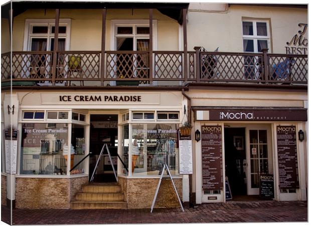 Ice Cream and Coffee, Sidmouth Canvas Print by Jay Lethbridge