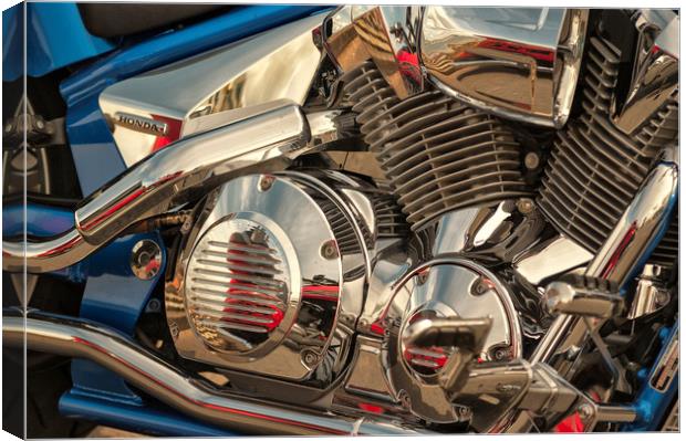 Blue and Chrome Engine Canvas Print by Jay Lethbridge