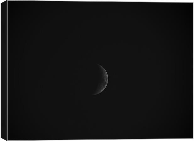 B/W crescent moon Canvas Print by olivia allan