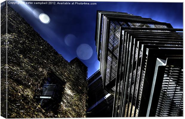 Fire Escape in the Night! Canvas Print by peter campbell