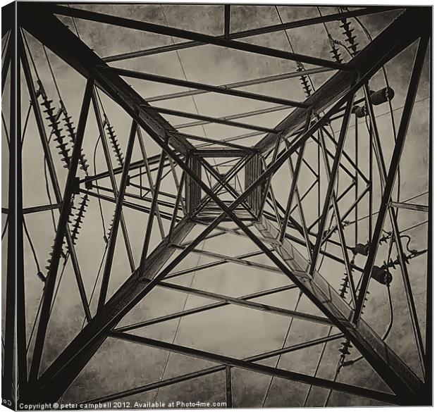 Tower Of Electric Canvas Print by peter campbell