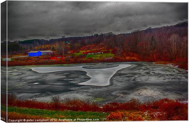 Frozen Pond Canvas Print by peter campbell