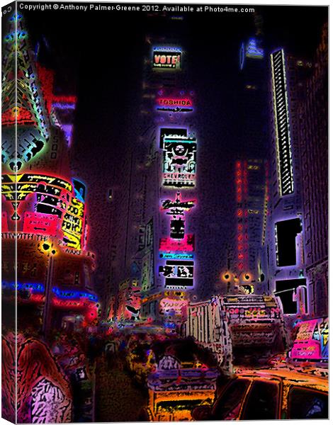 Time Square Canvas Print by Anthony Palmer-Greene