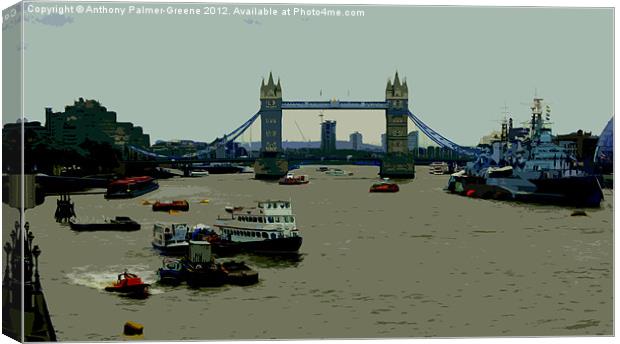Thames Bridge Canvas Print by Anthony Palmer-Greene