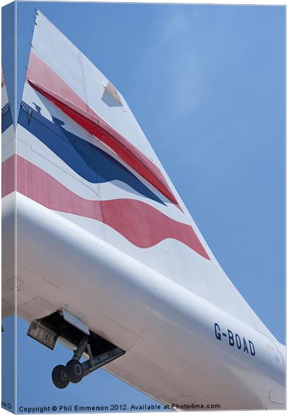 Concorde tail fin Canvas Print by Phil Emmerson