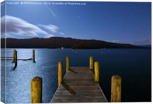 Moonlit Jetty Canvas Print by Phil Emmerson
