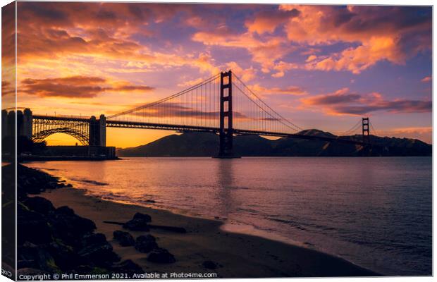 Californian Sunset Canvas Print by Phil Emmerson