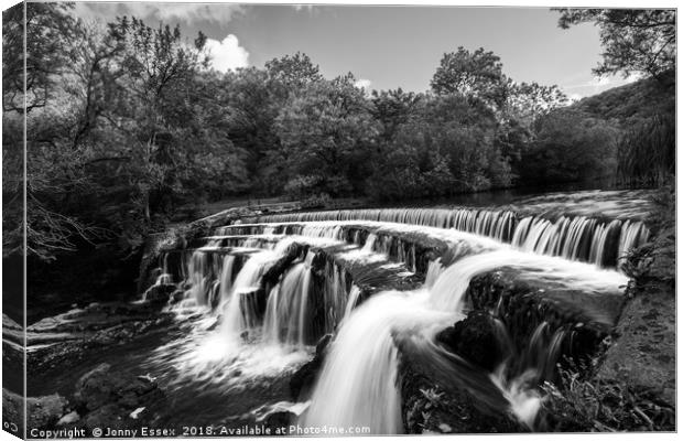 Long exposure of a waterfall, Peak District No10 Canvas Print by Jonny Essex