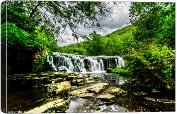 Long exposure of a waterfall, Peak District No12 Canvas Print by Jonny Essex
