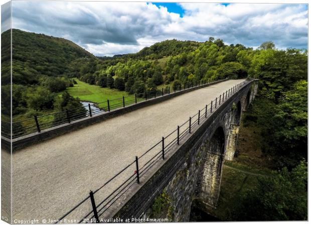 Aerial view of Headstone viaduct, Bakewell No6 Canvas Print by Jonny Essex