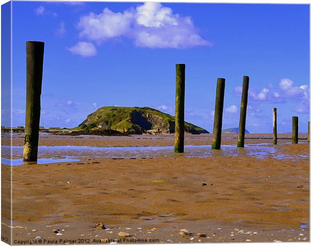 Arty view to Brean down Canvas Print by Paula Palmer canvas