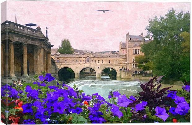 Pulteney weir in summer Canvas Print by Paula Palmer canvas