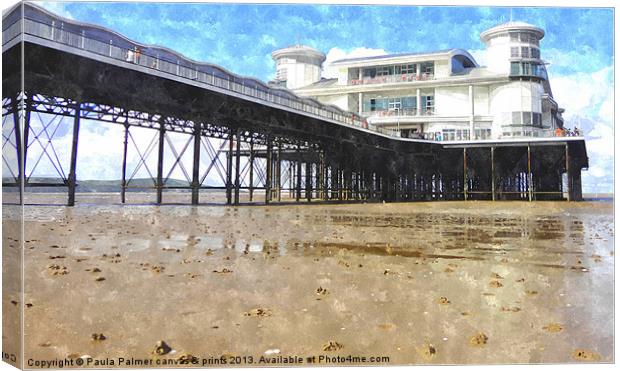 Grand pier in Weston-Super-Mare 2 Canvas Print by Paula Palmer canvas