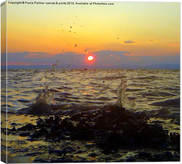 Sunset splash! Canvas Print by Paula Palmer canvas