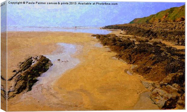 Saunton Beach 3 Canvas Print by Paula Palmer canvas