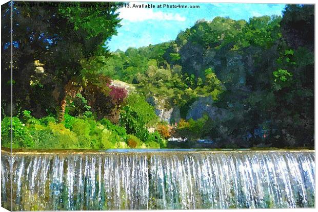 Waterfall view to Cheddar gorge Canvas Print by Paula Palmer canvas
