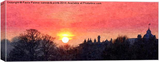 Clevedon Hall Estate sunset Canvas Print by Paula Palmer canvas