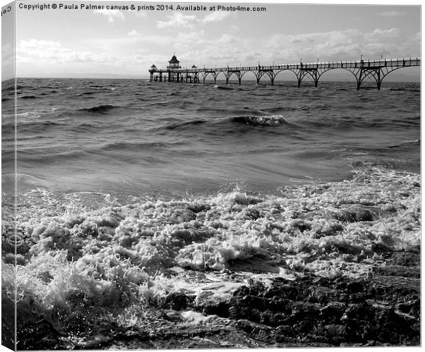 Clevedon Pier-Grade 1 listed Canvas Print by Paula Palmer canvas