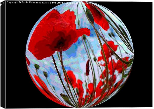 Abstract poppies 3 Canvas Print by Paula Palmer canvas