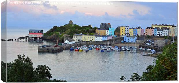  Daytime view of Tenby Harbour Canvas Print by Paula Palmer canvas