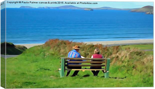  View over Newgale Beach,Pembrokeshire,Wales Canvas Print by Paula Palmer canvas