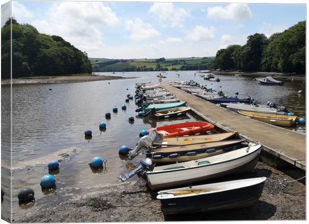 Stoke Gabriel creek Devon Canvas Print by Paula Palmer canvas