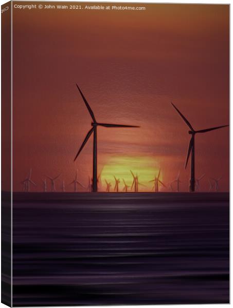 Windmills (Digital Art) Canvas Print by John Wain