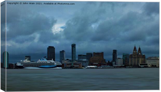 Liverpool Waterfront Skyline  Canvas Print by John Wain