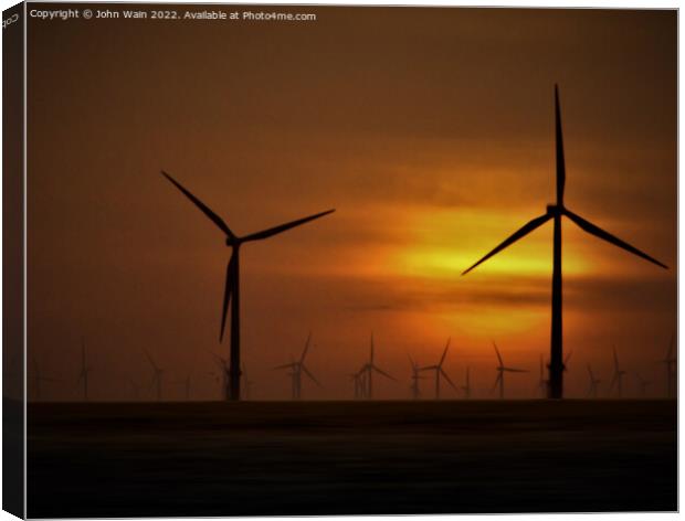 Windmills (Digital Art) Canvas Print by John Wain