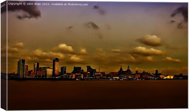 Liverpool Waterfront Skyline (Digital Art)  Canvas Print by John Wain
