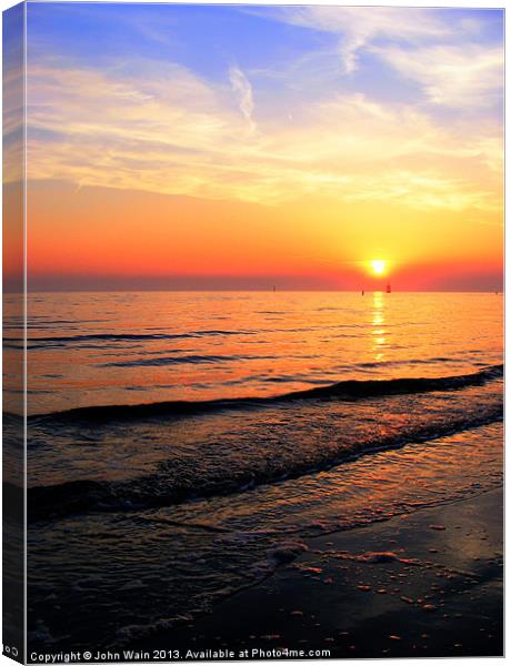 High tide and Sunset Canvas Print by John Wain