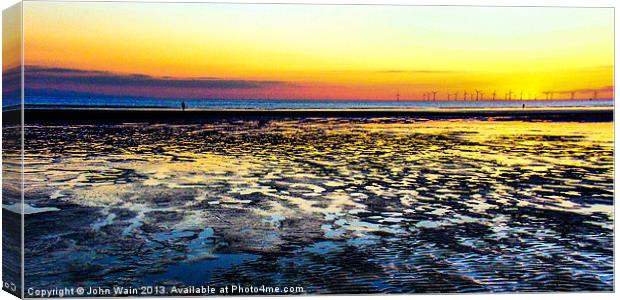 Low Tide and Wet Sand Canvas Print by John Wain