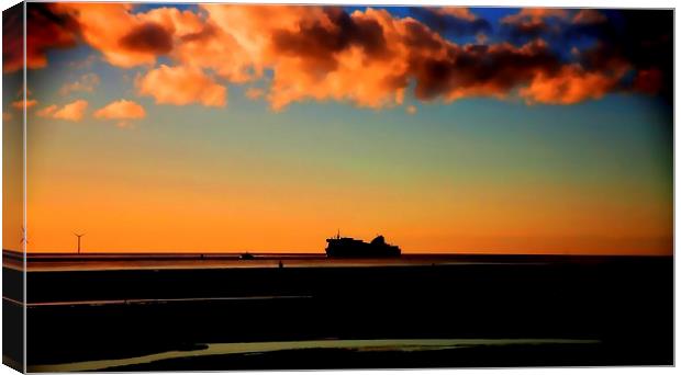 Ferry passing another Place Canvas Print by John Wain